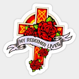 My Redeemer Lives Classic Tattoo Style Sticker